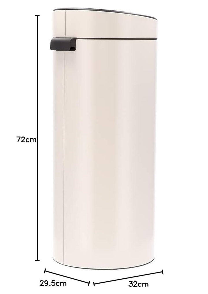 Brabantia - Touch Bin 30L - Grosser Mülleimer für die Küche - Soft-Touch-Öffnung - Entnehmbarer Inne