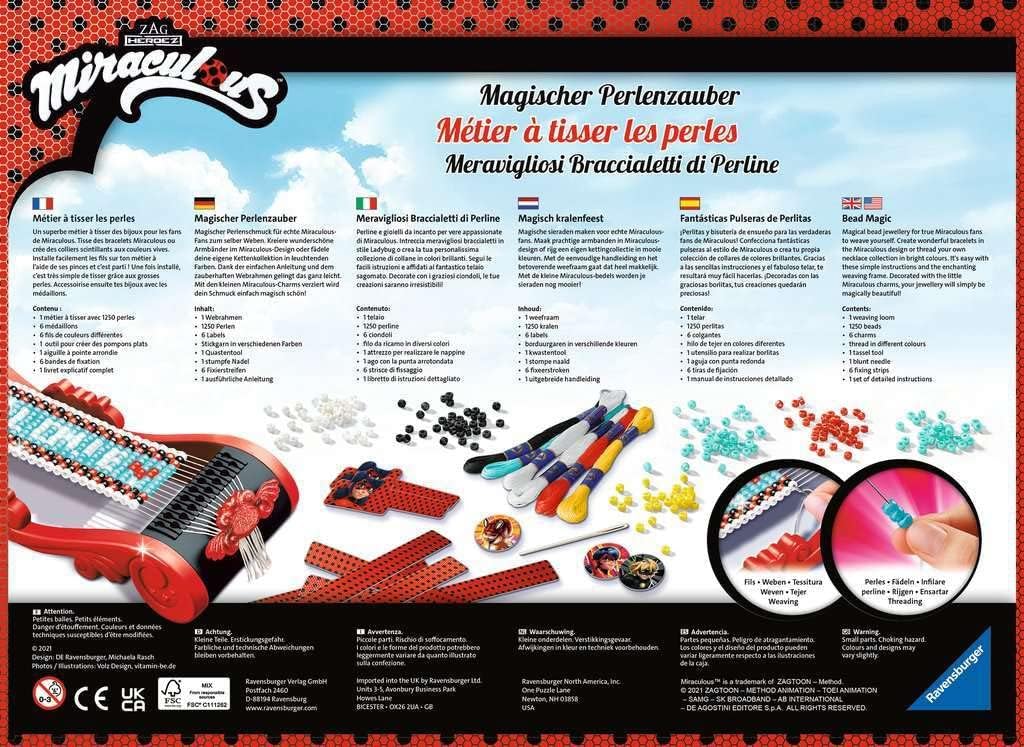 Ravensburger 18127 Magischer Perlenzauber Miraculous - Zauberhafte Armbänder aus bunten Perlen baste