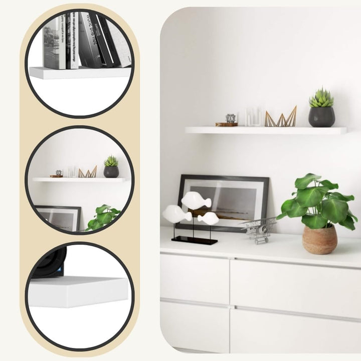 AKORD Wandregal PS-4 80 cm | Bücherregal Spielzeug Blumen Dekorationen | für Wohnzimmer Schlafzimmer