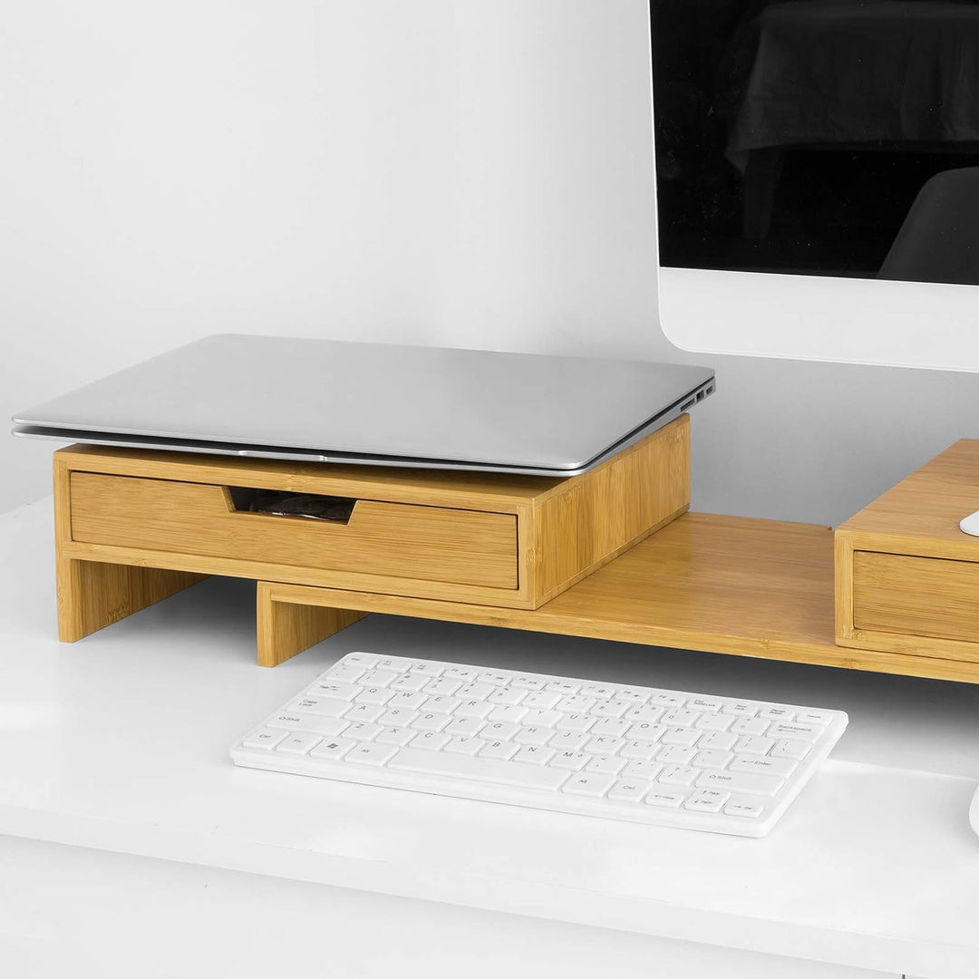 SoBuy BBF04-N Design Monitorerhöhung für 2 Monitore Monitorständer Bildschirmständer Notebookständer