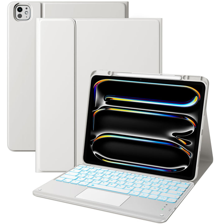 Vobafe Hülle mit Tastatur für iPad Pro 13 Zoll M5/M4 (2025/2024), Multi-Touch Trackpad Hochwertige P