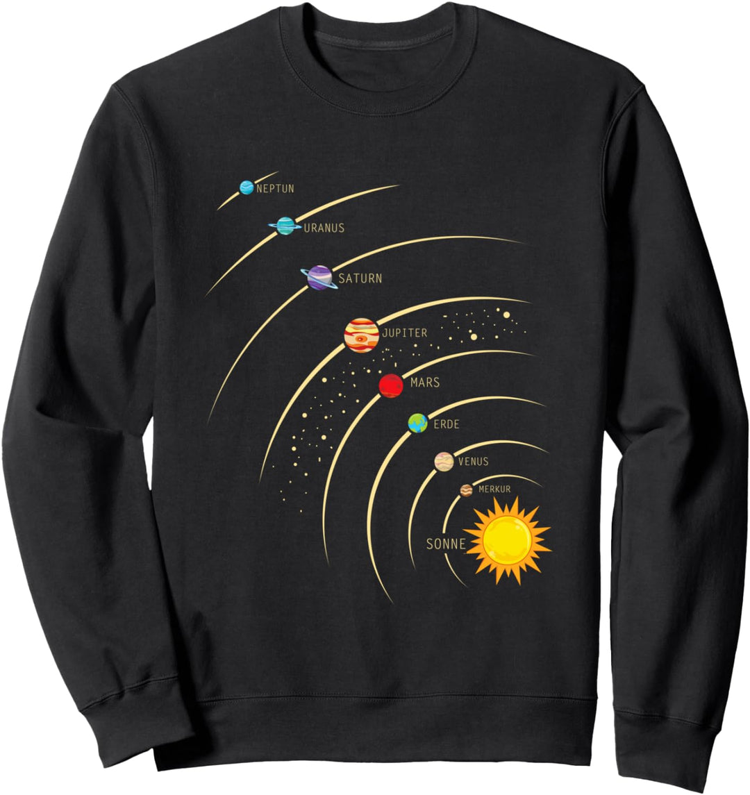 Sonnensystem Planeten Shirt Sonne Umlaufbahn Physik Geschenk Sweatshirt