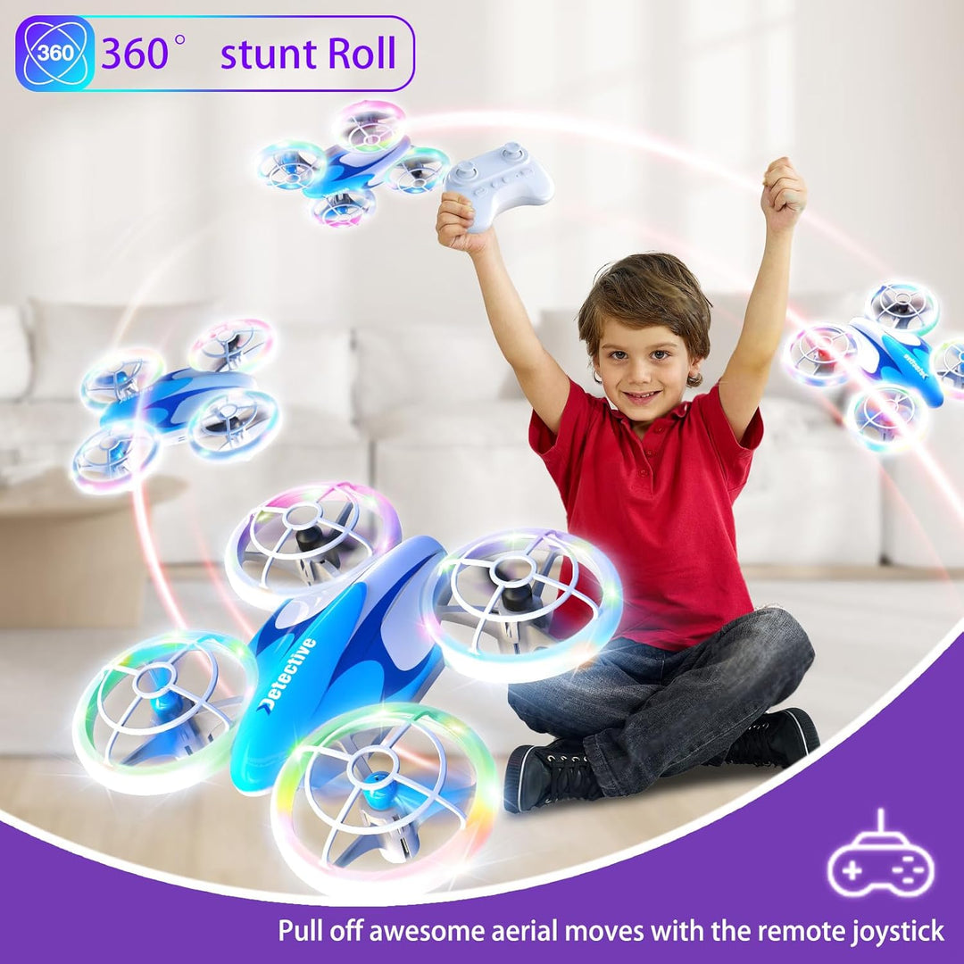 RC Drohne für Kinder und Anfänger, Mini Quadcopter mit LED-Lichtern und 3D-Flips, einfach zu fliegen
