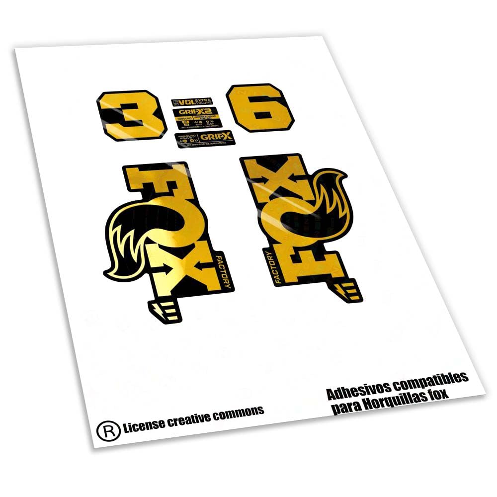 Ref: VP649 Aufkleber, kompatibel mit Gabel FOX-36 Kashima Ebike Optimized 2026 MTB, Sticker, Aufkleb