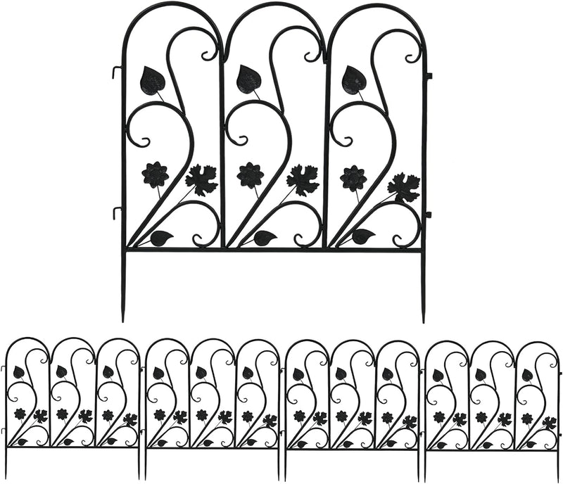 unho 5 Stück Beetzaun Metall Set, Teichzaun Gartenzaun Set Metallzaun Zaun für den Garten, Gitterzau