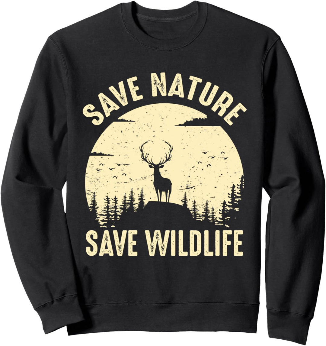 Rette die Natur Rette die Tierwelt Retro Vintage Earth Day Sweatshirt