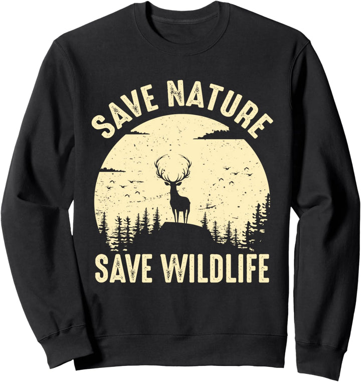 Rette die Natur Rette die Tierwelt Retro Vintage Earth Day Sweatshirt