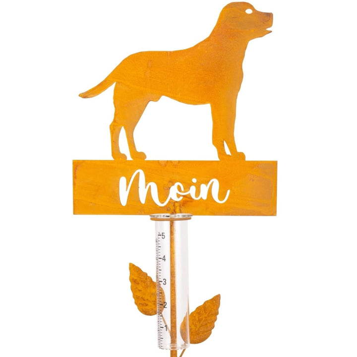 CIM Pflanzenstecker - Regenmesser Hund Moin - Gesamthöhe 121cm - Masse Design: 23,5 x 24 - inkl. Sta