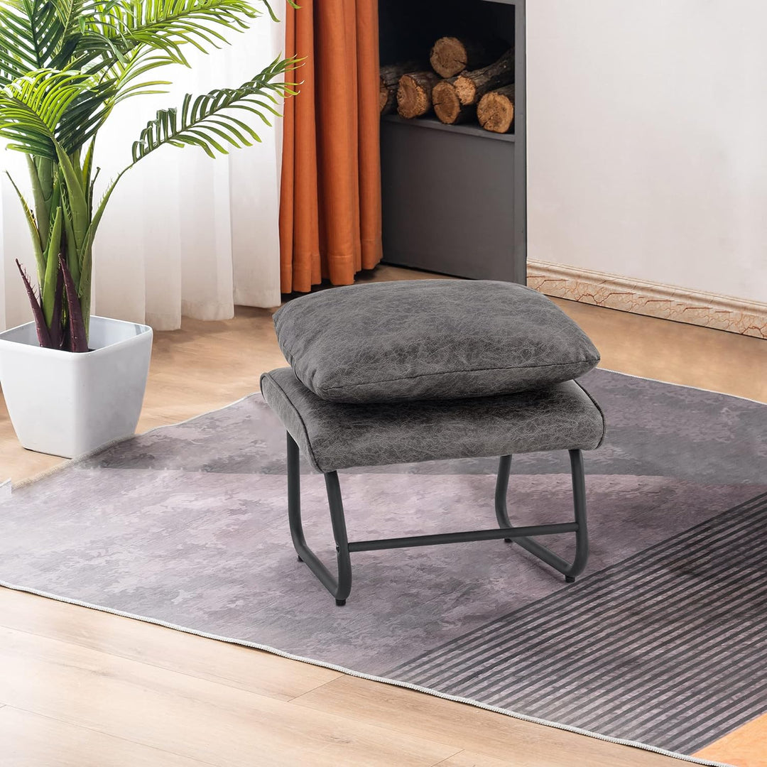 M MCombo Sitzhocker Fussstütze mit Metallbeinen +Kissen, Vintage Hocker Ottoman Schminktisch für Woh