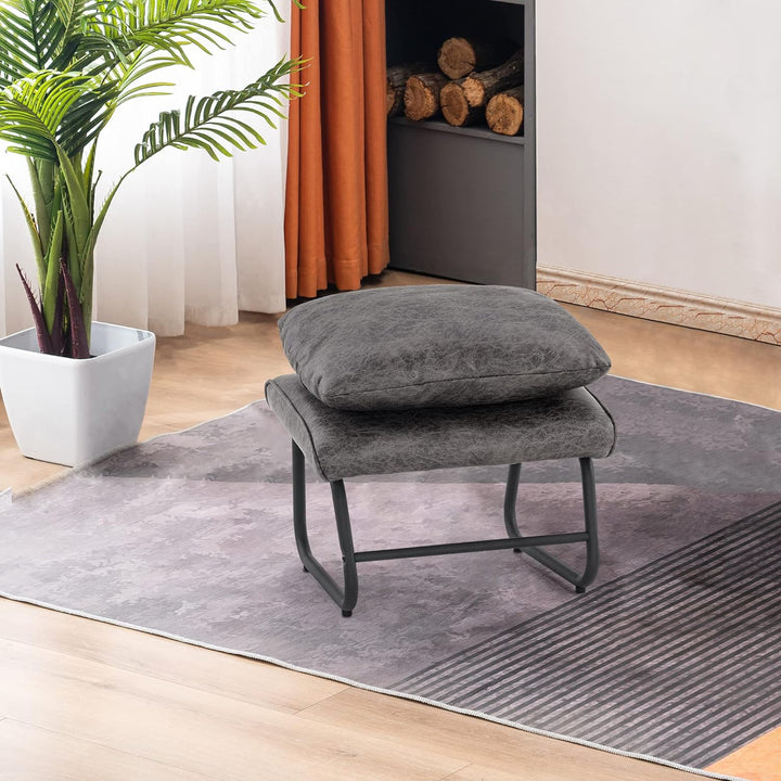 M MCombo Sitzhocker Fussstütze mit Metallbeinen +Kissen, Vintage Hocker Ottoman Schminktisch für Woh