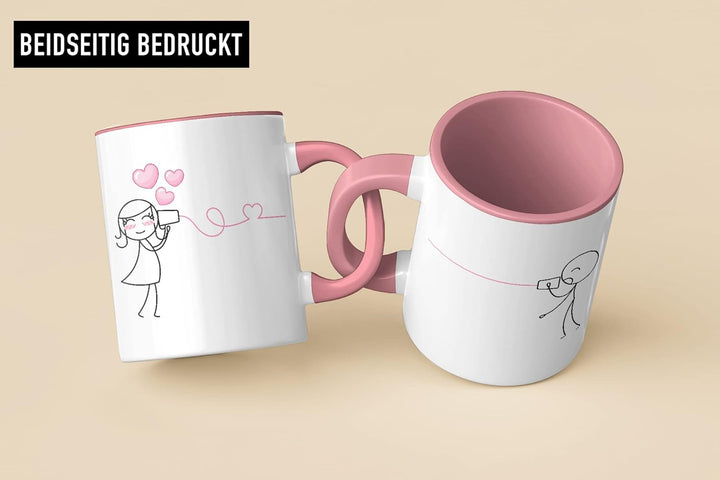 Trendation - Fernbeziehung Geschenk Tassen Set Partner Liebe Geschenk für Freundin Freund Liebesgest