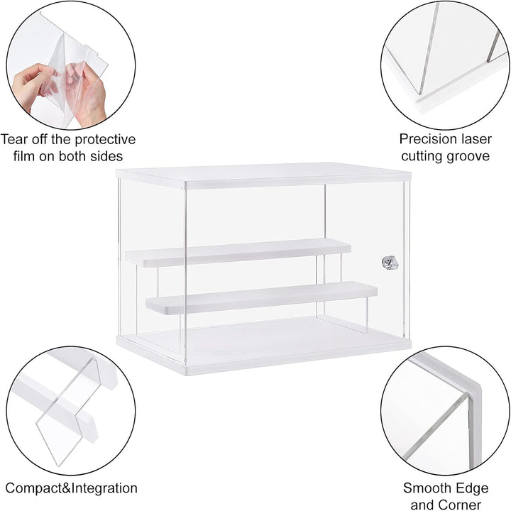 LileZbox Acryl-Display-Feld, Transparentes Display-Feld mit Anzeigeständer(31.5x18x21.8 cm 12.5 X 7