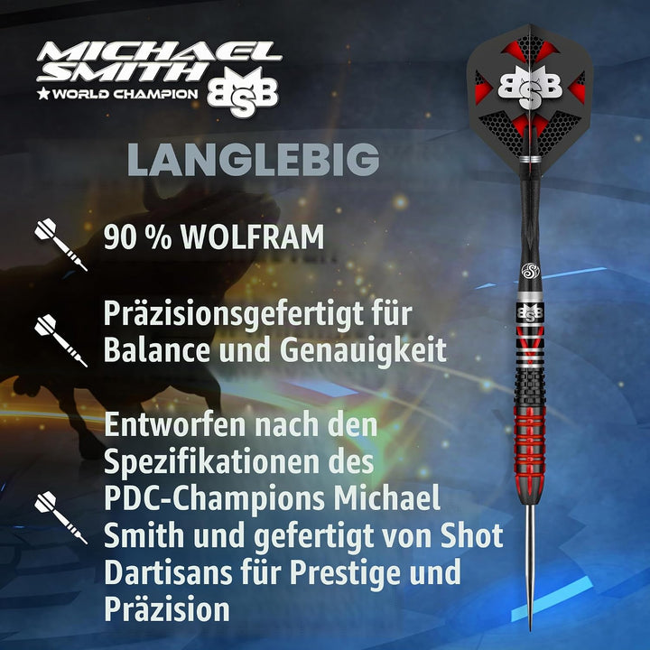 Shot! Steel Darts Michael Smith Bully Boy Tenacious 90% Tungsten Steeltip Darts Steeldart Hochwertig