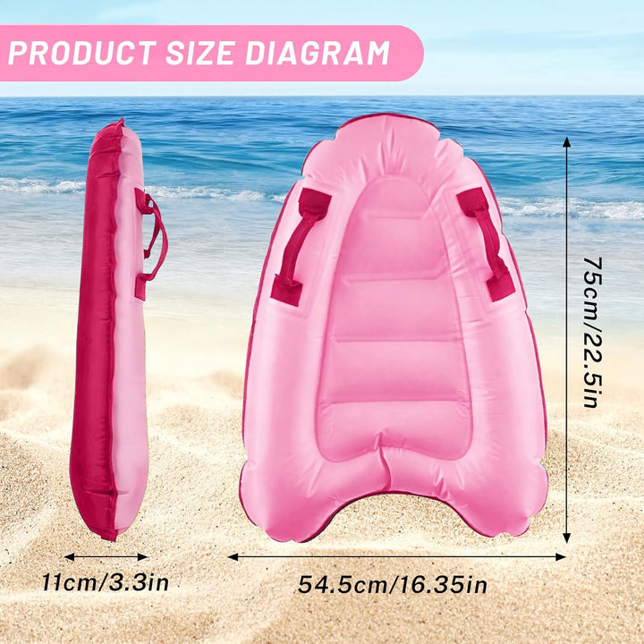 Aufblasbares Bodyboard, Shyllin Bodyboard mit Griffen, Surfbrett Aufblasbar, Mini Luftmatratze, Schw