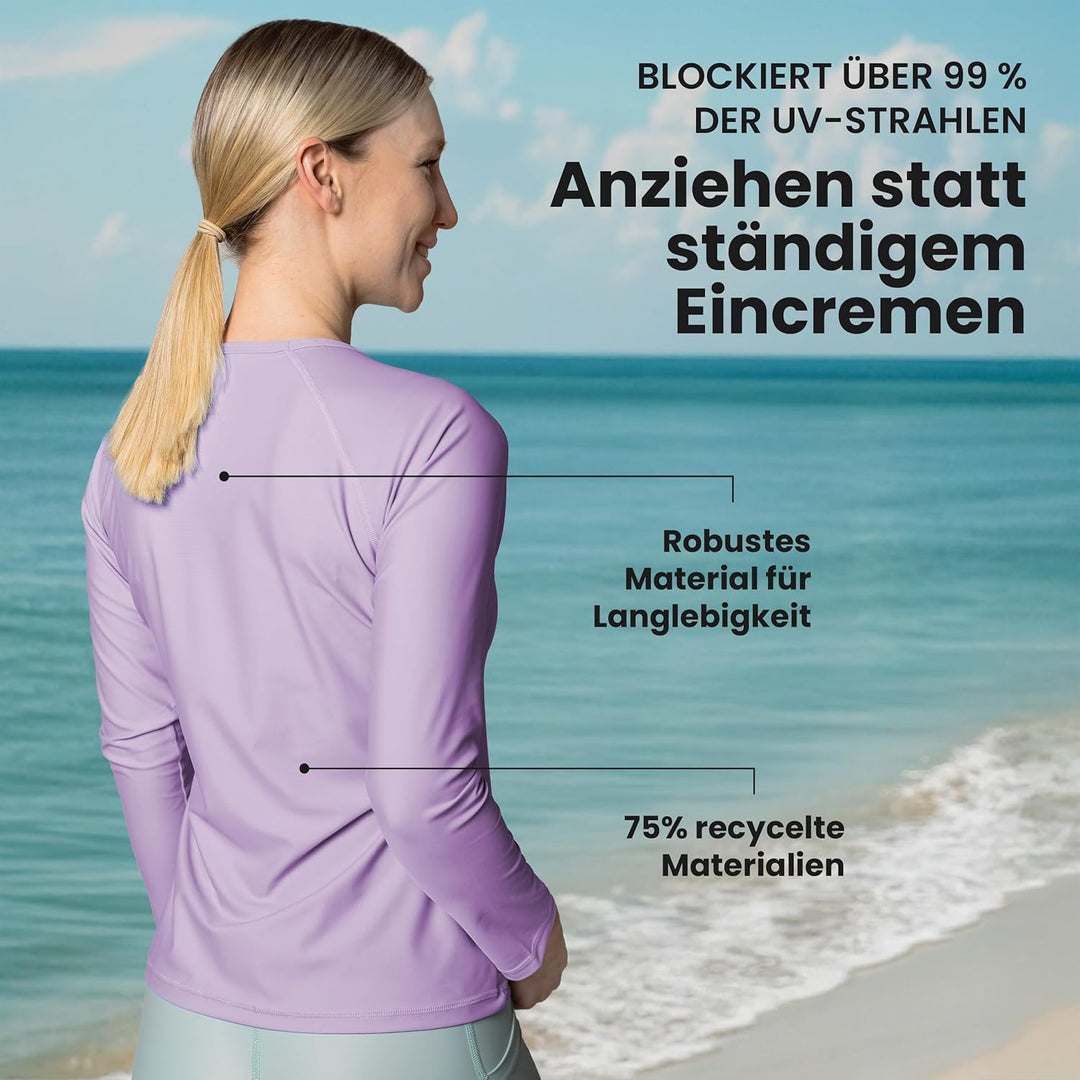 iQ-UV Shirt Langarm Damen iQ Company UV Schutz Bekleidung Wasser Schnorcheln recycelt XXL Lila, XXL