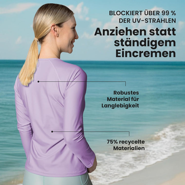 iQ-UV Shirt Langarm Damen iQ Company UV Schutz Bekleidung Wasser Schnorcheln recycelt XXL Lila, XXL