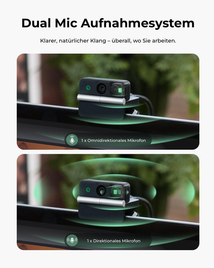 OBSBOT Meet Flip -4K Faltbare Webcam für Laptop mit 1/2" Sensor, KI Framing | PDAF Autofokus, Dual M