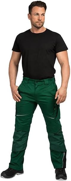 Leib Wächter Flex-Line Workwear Bundhose Arbeitshose mit Spandex (grün/schwarz, 48)