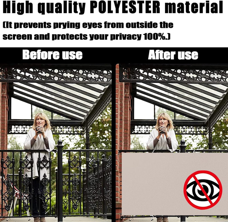 Ufamiluk Windschutz Balkon fest meterware Tuch Fuer den Balkon UV-Schutz balkonverkleidung für Balko