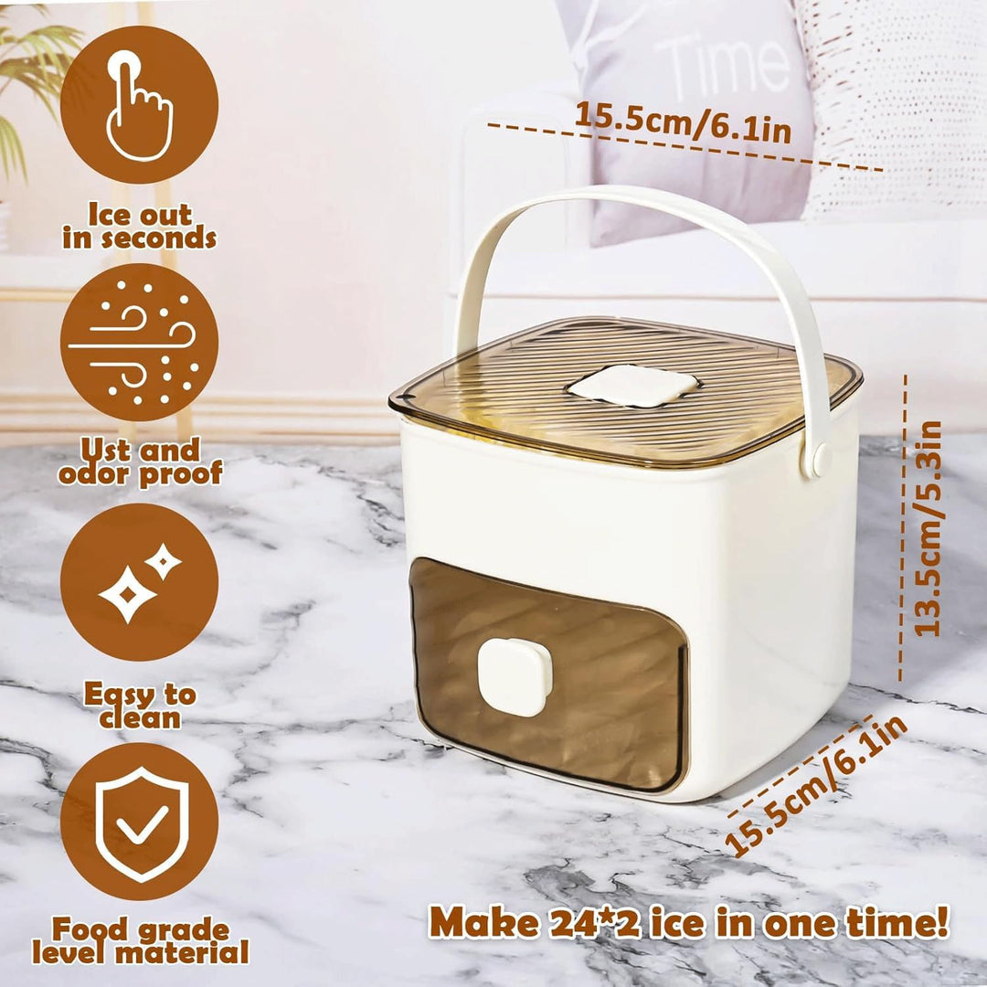 MEISO Eiswürfelmaschine mit Druck, 48 Fächer, drücken Sie die Art Ice Cube Maker, Eiswürfelform für