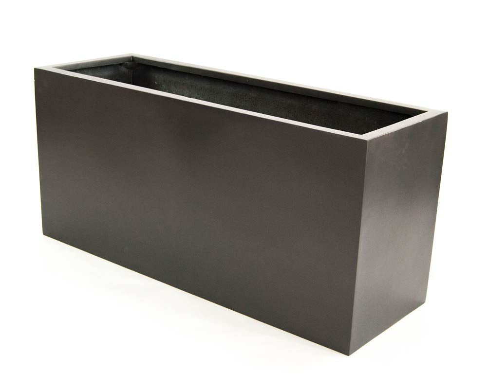 Pflanztrog Blumentrog Raumteiler Fiberglas rechteckig LxBxH anthrazit metallic 120x50x55cm