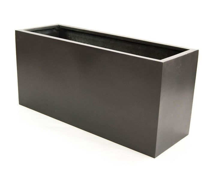 Pflanztrog Blumentrog Raumteiler Fiberglas rechteckig LxBxH anthrazit metallic 120x50x55cm
