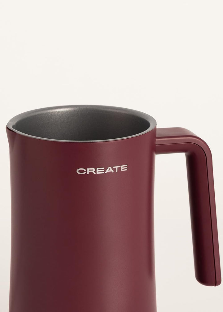CREATE/MILK FROTHER STUDIO/Elektrischer Milchaufschäumer Burgunderrot/Touchscreen, 4 Automatikprogra
