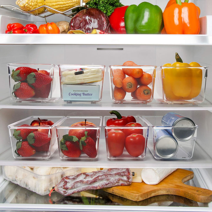 Kurtzy Kühlschrank Organizer Box Set für Küche, Schränke (8Stk) Plastik Organizer 20cm Lang, Ordnung
