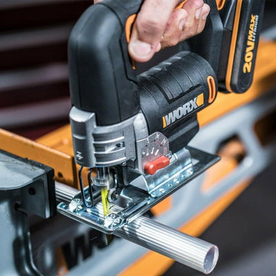 WORX WX543 Akku-Pendelhub-Stichsäge 20V Profi Stichsäge mit Absaug-Adapter Ideal auch für Gehrungssc