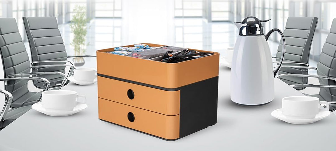 HAN Schubladenbox Allison SMART-BOX mit 2 Schubladen und Trennwand, Kabelführung, stapelbar, Utensil