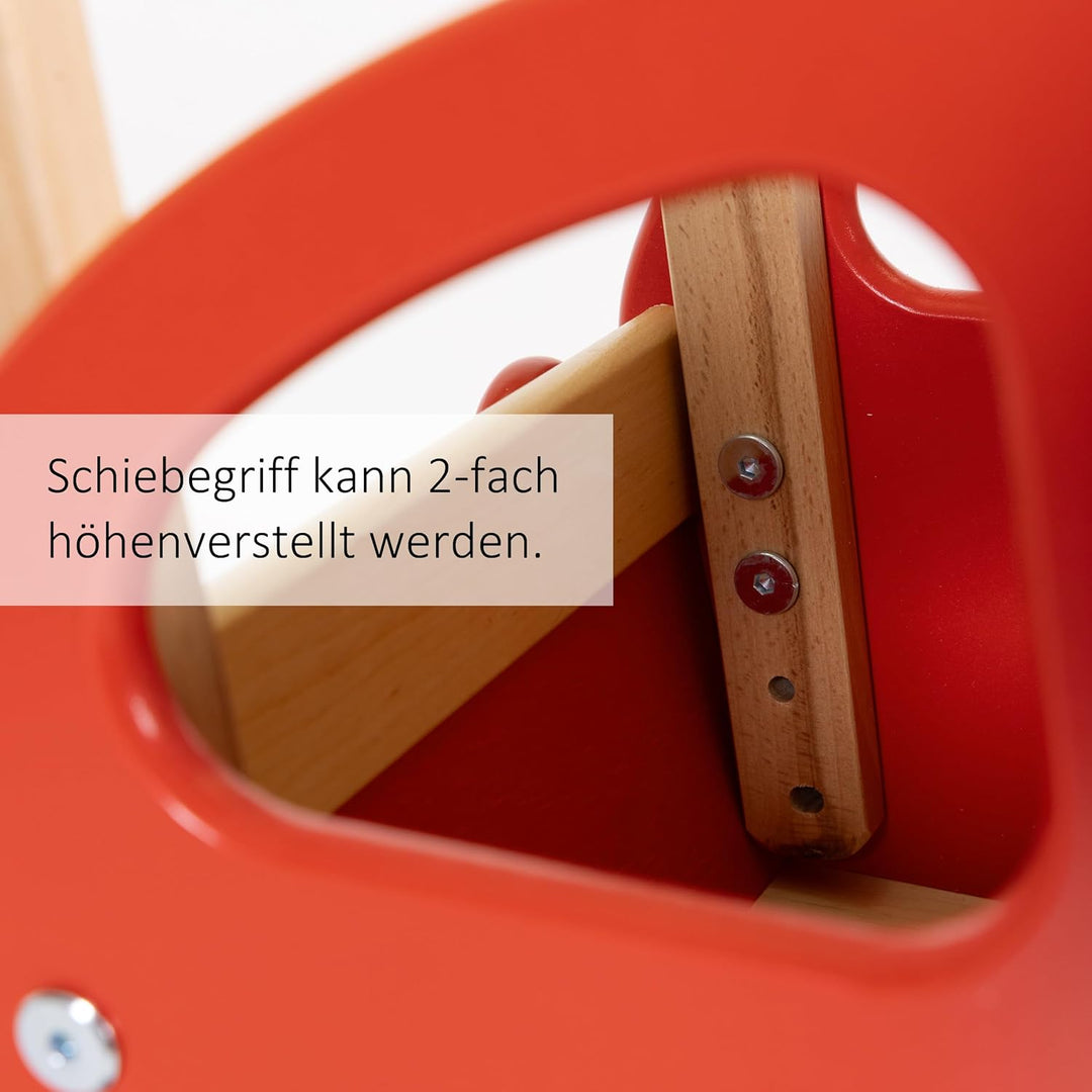 Lauflernwagen Holz Auto Baby Laufwagen Griff höhenverstellbar Farbe Auswahl (Blau), Blau