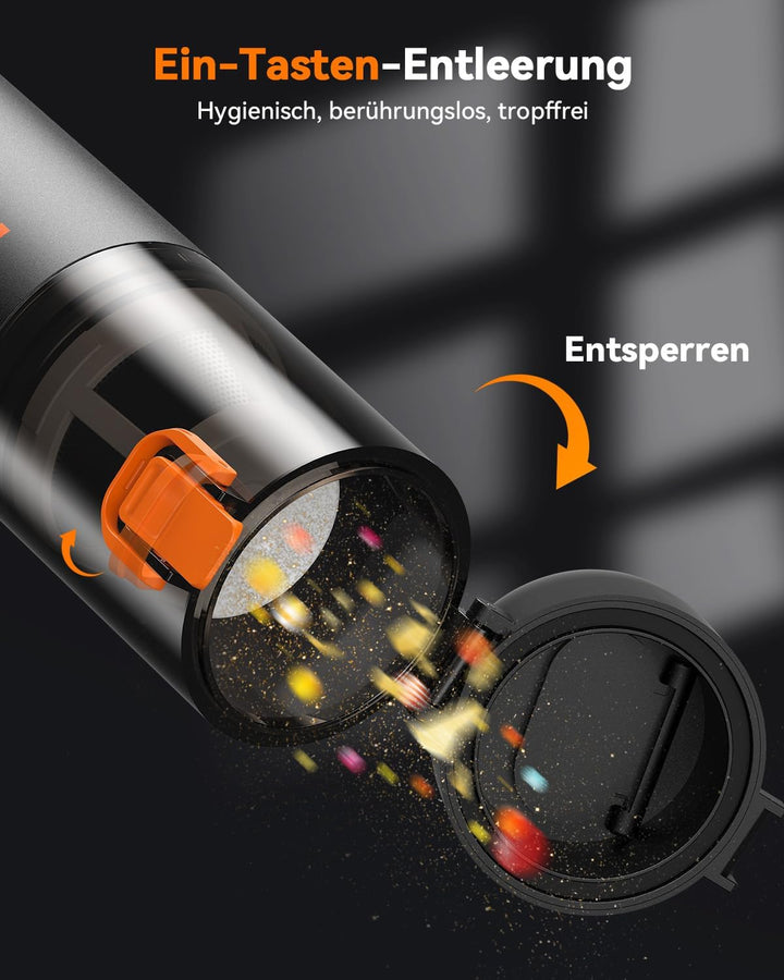 Akku-Autostaubsauger stark 4-in-1, Handstaubsauger Mini kabellos mit hoher 22000Pa/54 AW Saugkraft,