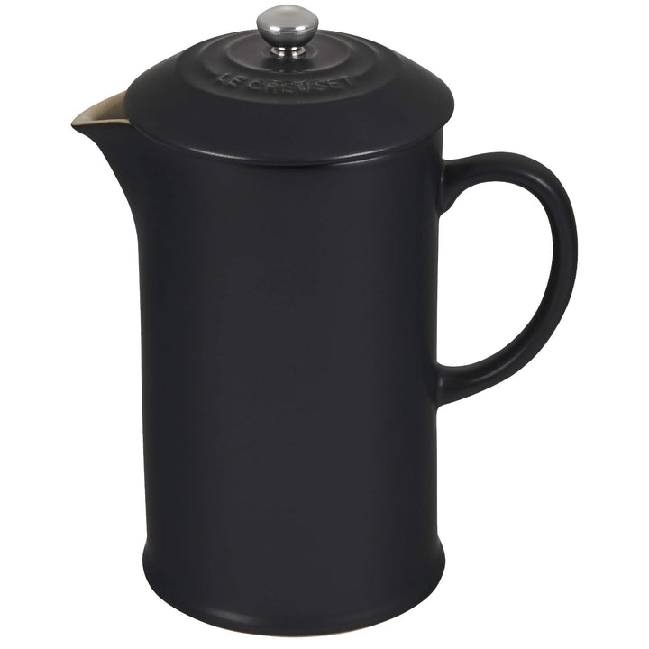 Le Creuset Kaffee-Bereiter/French Press mit Edelstahl-Presseinsatz, 800 ml, Steinzeug, Schwarz