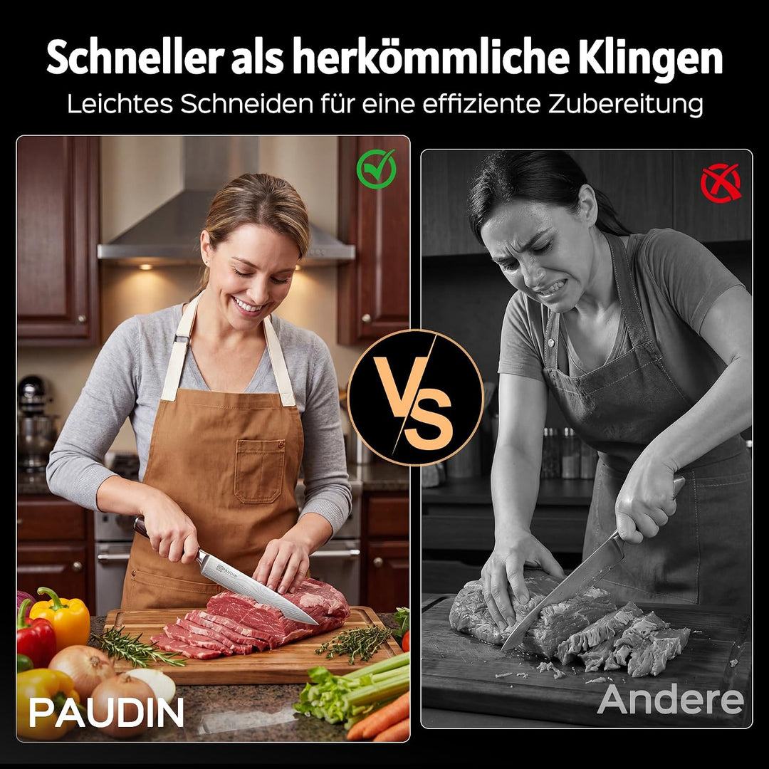 PAUDIN Fleischmesser Kochmesser, Klingenlänge 20 cm Küchenmesser Messer Chefmesser Allzweckmesser, U