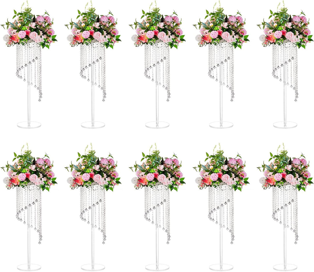 Nuptio Acryl Vasen Hochzeit Mittelstücke - 10 Stück 80cm Hoch Klare Geometrische Blume Vase Stehen f
