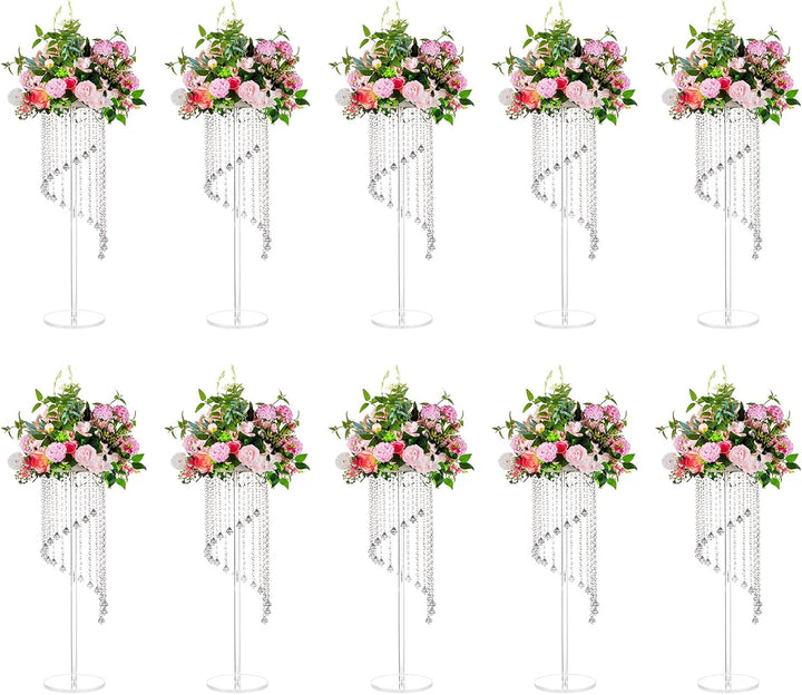 Nuptio Acryl Vasen Hochzeit Mittelstücke - 10 Stück 80cm Hoch Klare Geometrische Blume Vase Stehen f