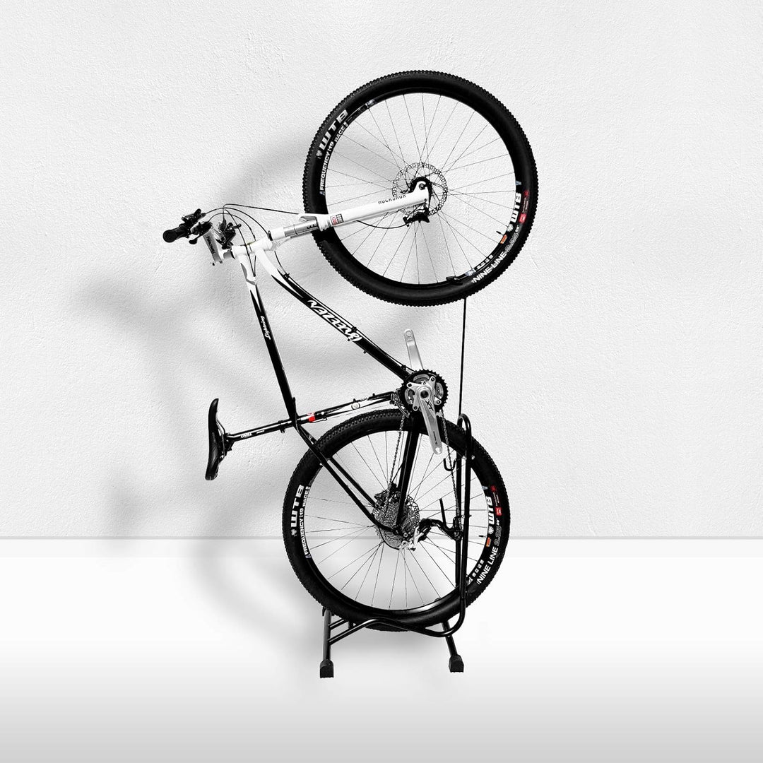 4x WELLGRO® Fahrradständer - Stahl, schwarz, sicherer Stand, Haken mit Kunststoffummantelung, 3 Funk