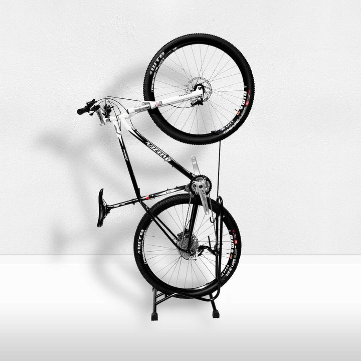 4x WELLGRO® Fahrradständer - Stahl, schwarz, sicherer Stand, Haken mit Kunststoffummantelung, 3 Funk