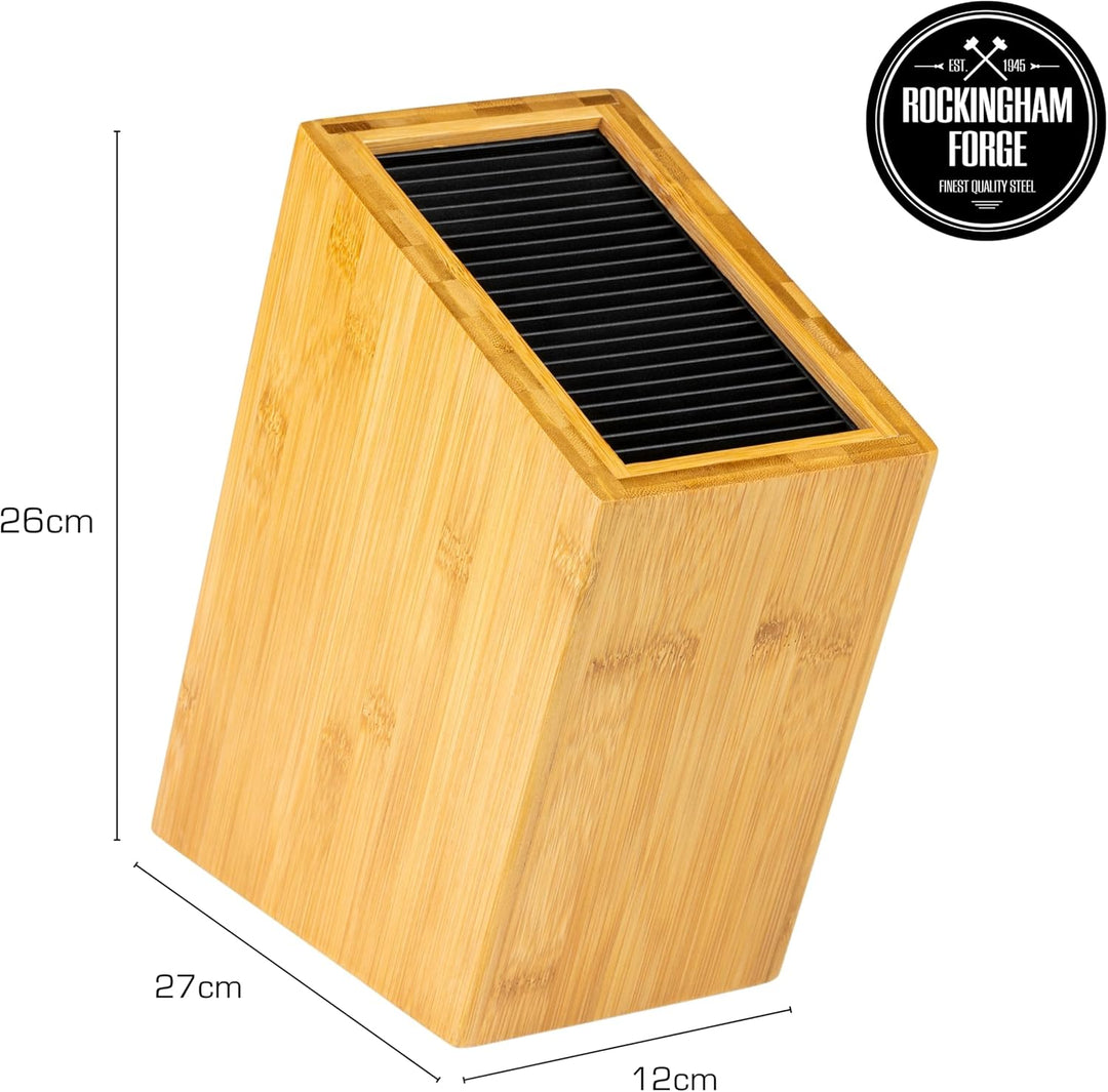Rockingham Forge Schräger Messerblock Für 20 Messer – Bambus, Für Klingen von 20 cm geeignet, Leeres