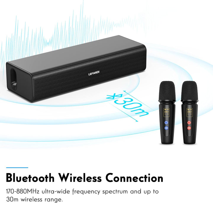 LEFANDI Karaoke Mikrofon Bluetooth,Karaoke Anlage mit 2 Mikrofonen,Portatile Karaoke Maschine mit 2