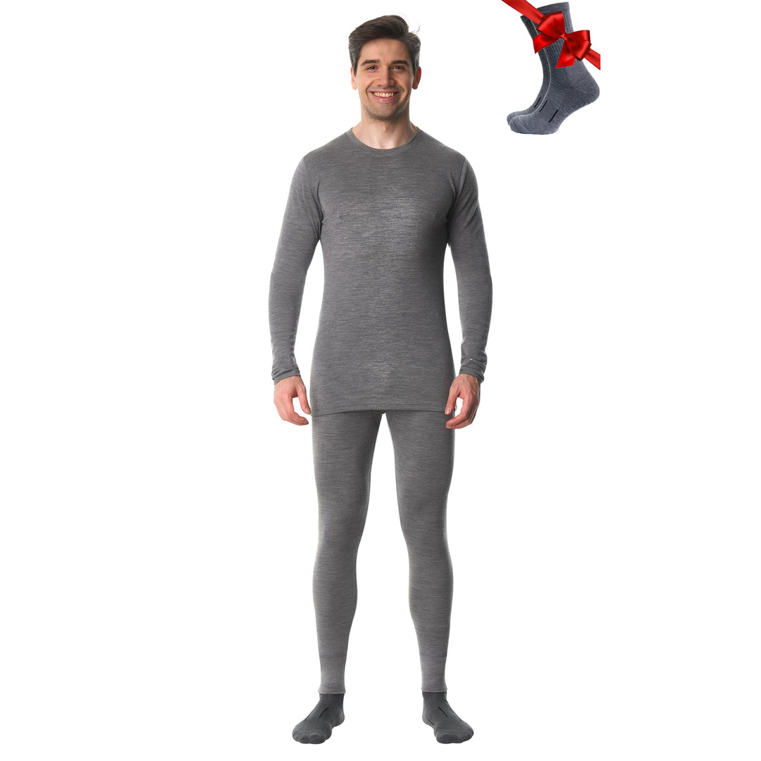 Merino.tech 100% Merino Unterwäsche Herren Set - Leicht, Mittelgewicht, Thermounterwäsche Merinowoll