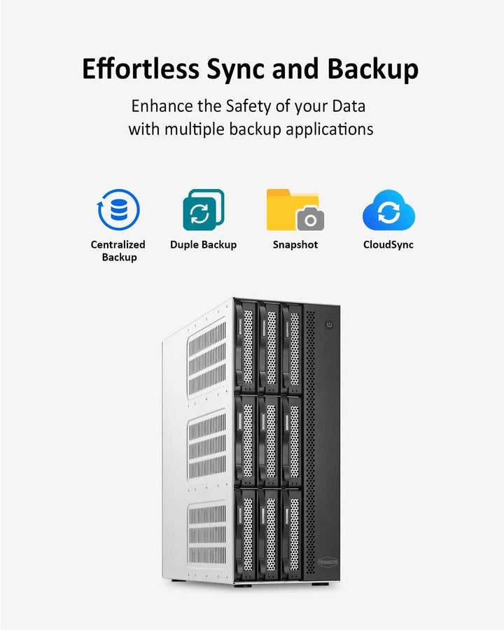 TERRAMASTER T9-450 9Bay NAS Storage - Hochgeschwindigkeits-Network Attached Storage mit Quad-Core CP