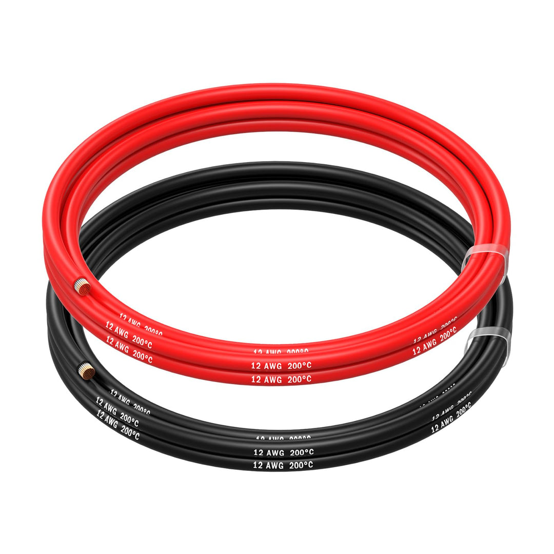 MMOBIEL 12 AWG Silikon Elektronik Kabel - 12 Gauge (3,31mm²) Verzinnte Kupferkabel - 2 Separate Kabe
