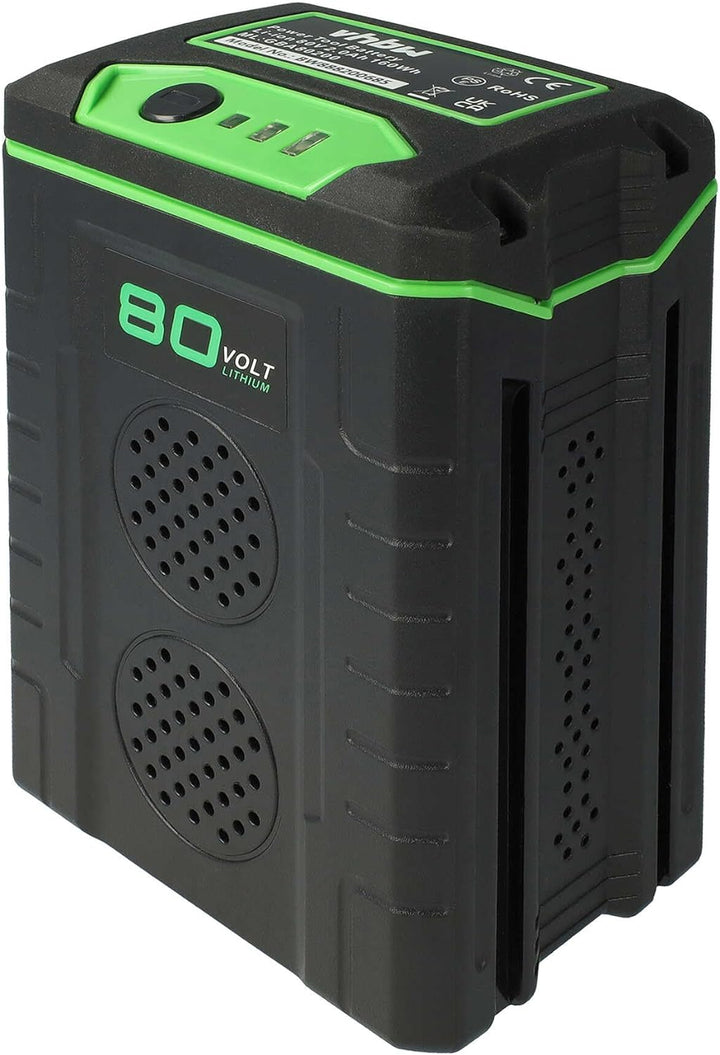 vhbw Akku kompatibel mit Greenworks GD80LM46SP, GD80LM51SP, GD80LM53, GD80SB, GD80ST (2000mAh, 80V,