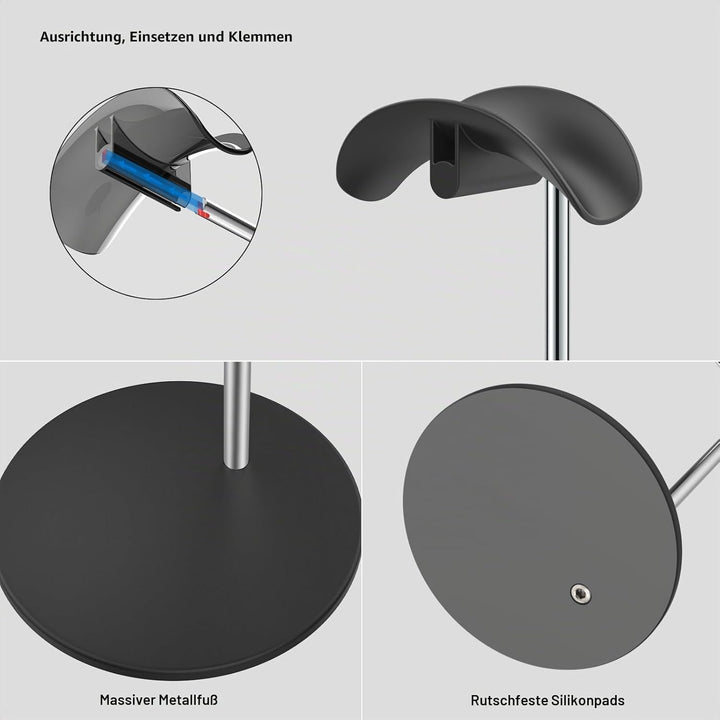 Kopfhörer Ständer, Headset Halterung Halter Tisch mit Aluminium Basis, kompatibel mit AirPods Max, S