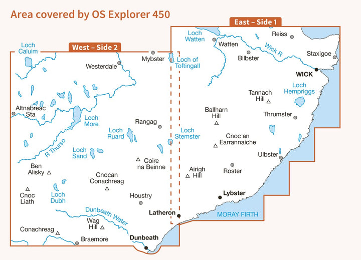 Wick and the Flow Country (OS Explorer Map, Band 450), Karte