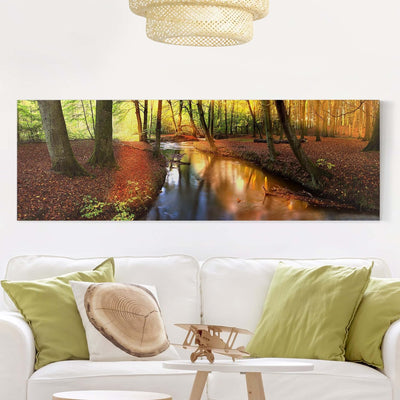 Bilderwelten Leinwandbild Top Wandbild Panorama 40 x 120cm, Spuren im Sand 40cm x 120cm Spuren im Sa