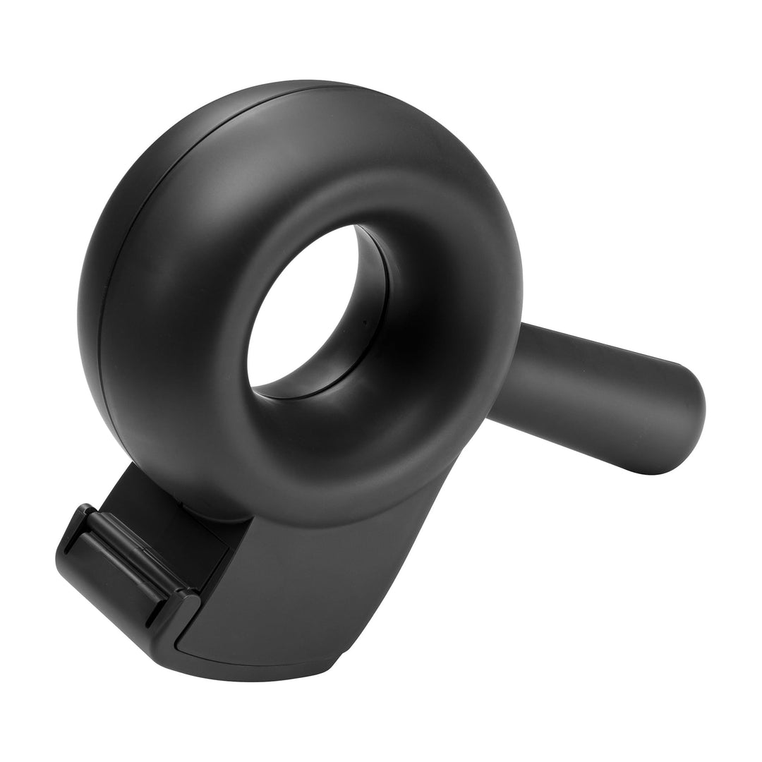 helit H6380095 - Klebebandabroller „the bagel“, schwarz, Paketbandabroller, Kleberoller, Handabrolle