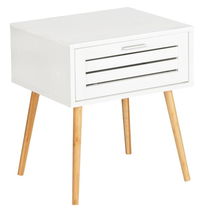 WENKO Beistelltisch Finja mit Schublade, moderner Couchtisch im Scandi Chic, Nachttisch aus hochwert