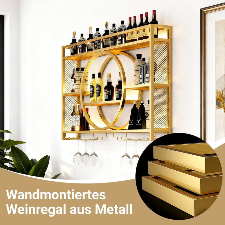 Regal Metall Weinregal Hängend Flaschenregal: Bar Regale Wand Wandmontierte Weinregale Für Bar, Rest